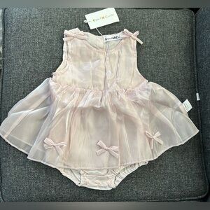 🔥🆕🔥 Cutey N Coolty Tulip Romper Dress Pink Iridescent Tulle 12-18m​